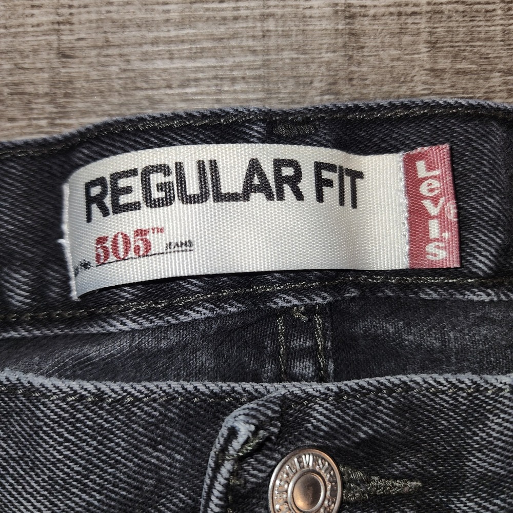Levi 505 Men's 36x34 Straight Leg Black Jeans - Picture 2 of 10